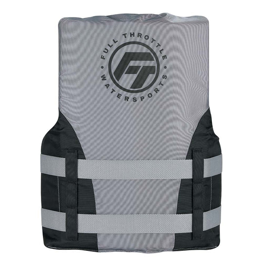 Full Throttle Teen Nylon Life Jacket - Grey/Black - Deckhand Marine Supply