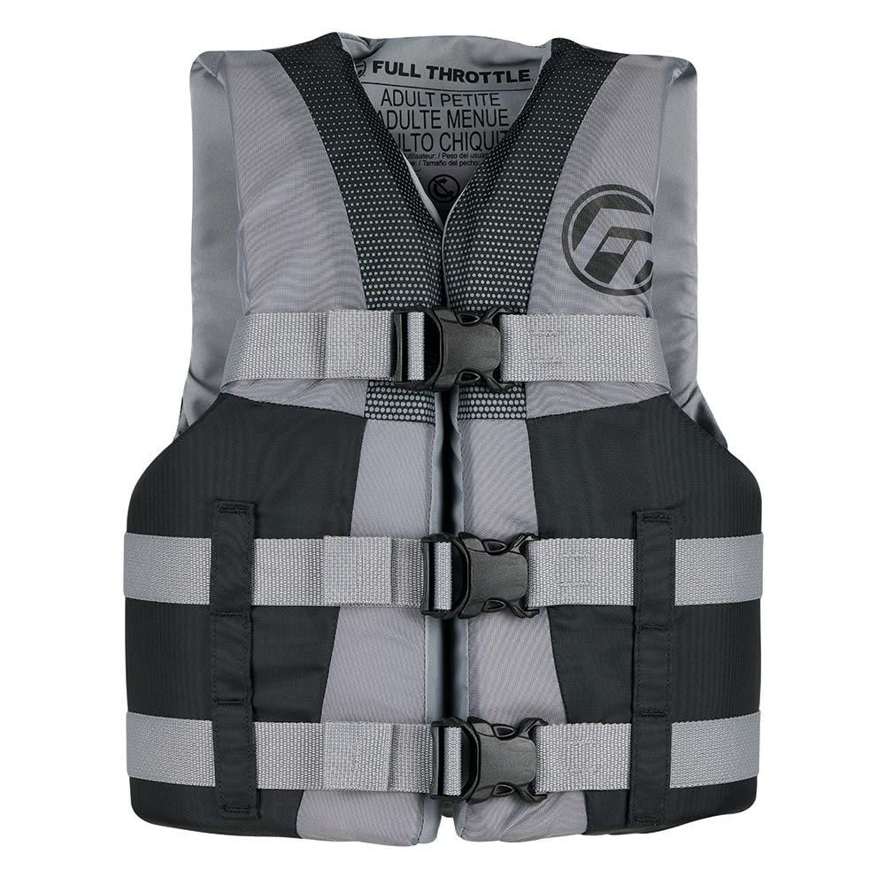 Full Throttle Teen Nylon Life Jacket - Grey/Black - Deckhand Marine Supply