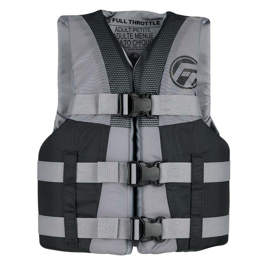 Full Throttle Teen Nylon Life Jacket - Grey/Black - Deckhand Marine Supply