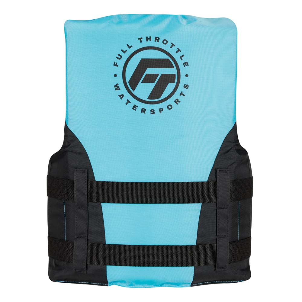 Full Throttle Teen Nylon Life Jacket - Aqua/Black - Deckhand Marine Supply