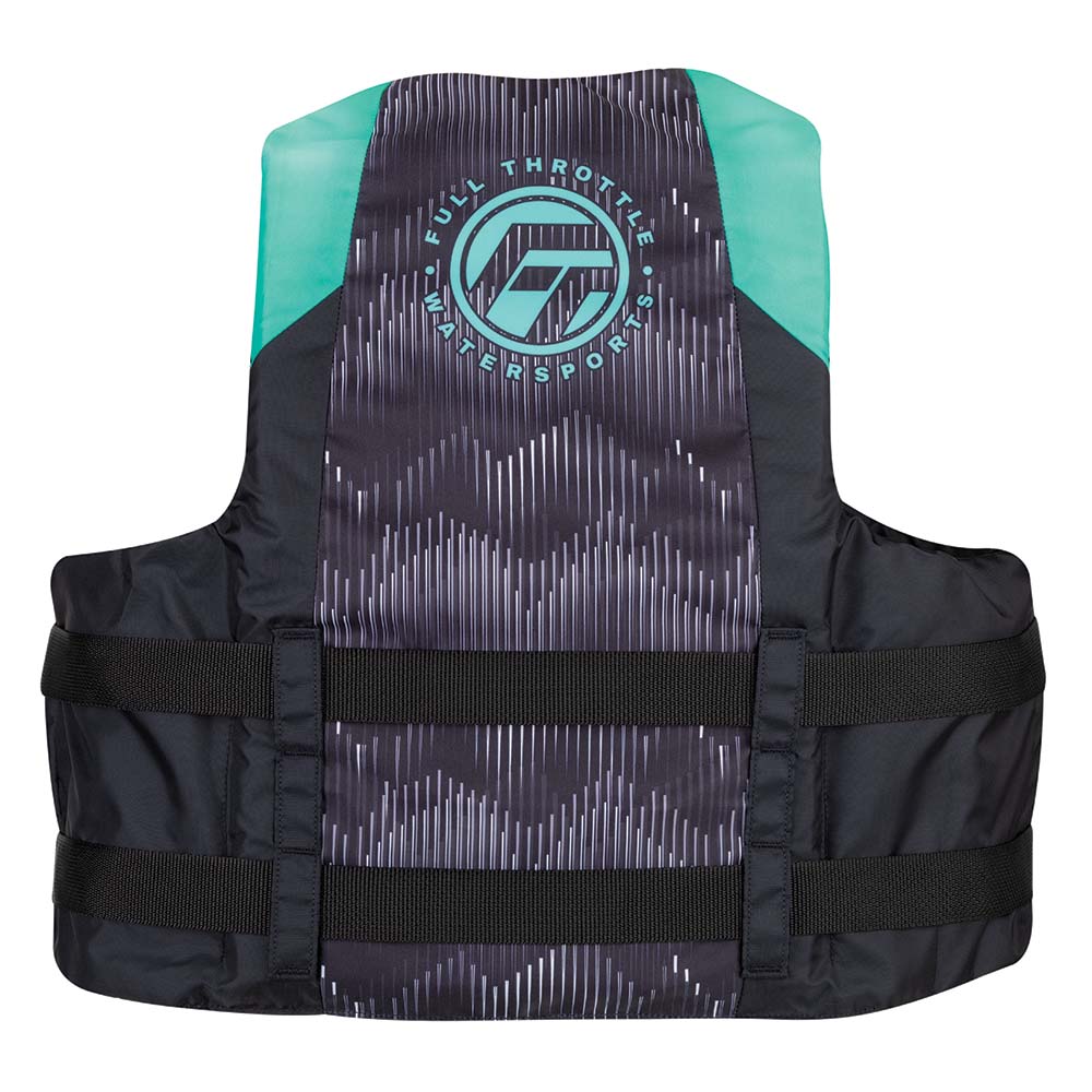 Full Throttle Adult Nylon Life Jacket - L/XL - Aqua/Black - Deckhand Marine Supply