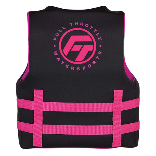 Full Throttle Youth Rapid-Dry Life Jacket - Pink/Black - Deckhand Marine Supply