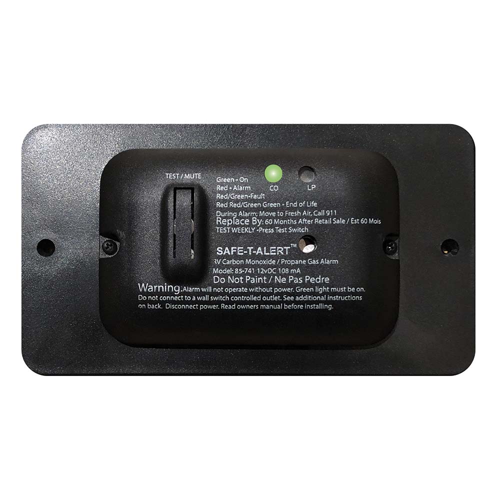 Safe-T-Alert 85 Series Carbon Monoxide Propane Gas Alarm - 12V - Black - Deckhand Marine Supply