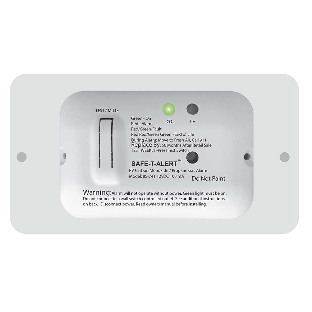 Safe-T-Alert 85 Series Carbon Monoxide Propane Gas Alarm - 12V - White - Deckhand Marine Supply