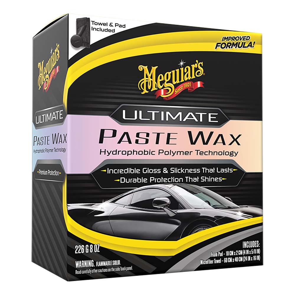 Meguiars Ultimate Paste Wax - Long-Lasting, Easy to Use Synthetic Wax - 8oz - Deckhand Marine Supply