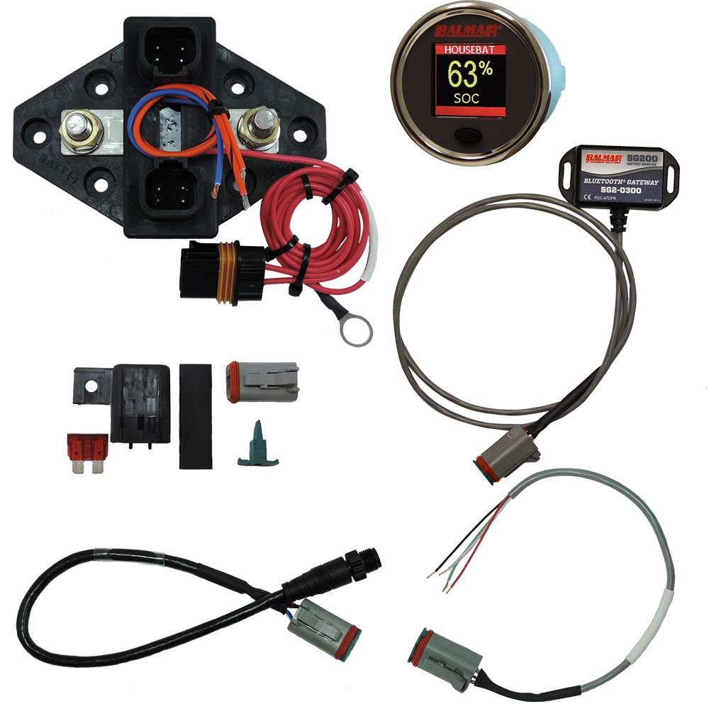 Balmar SG230 Battery Monitor Kit N2K BT Gateway Color Display 12-48VDC - Deckhand Marine Supply