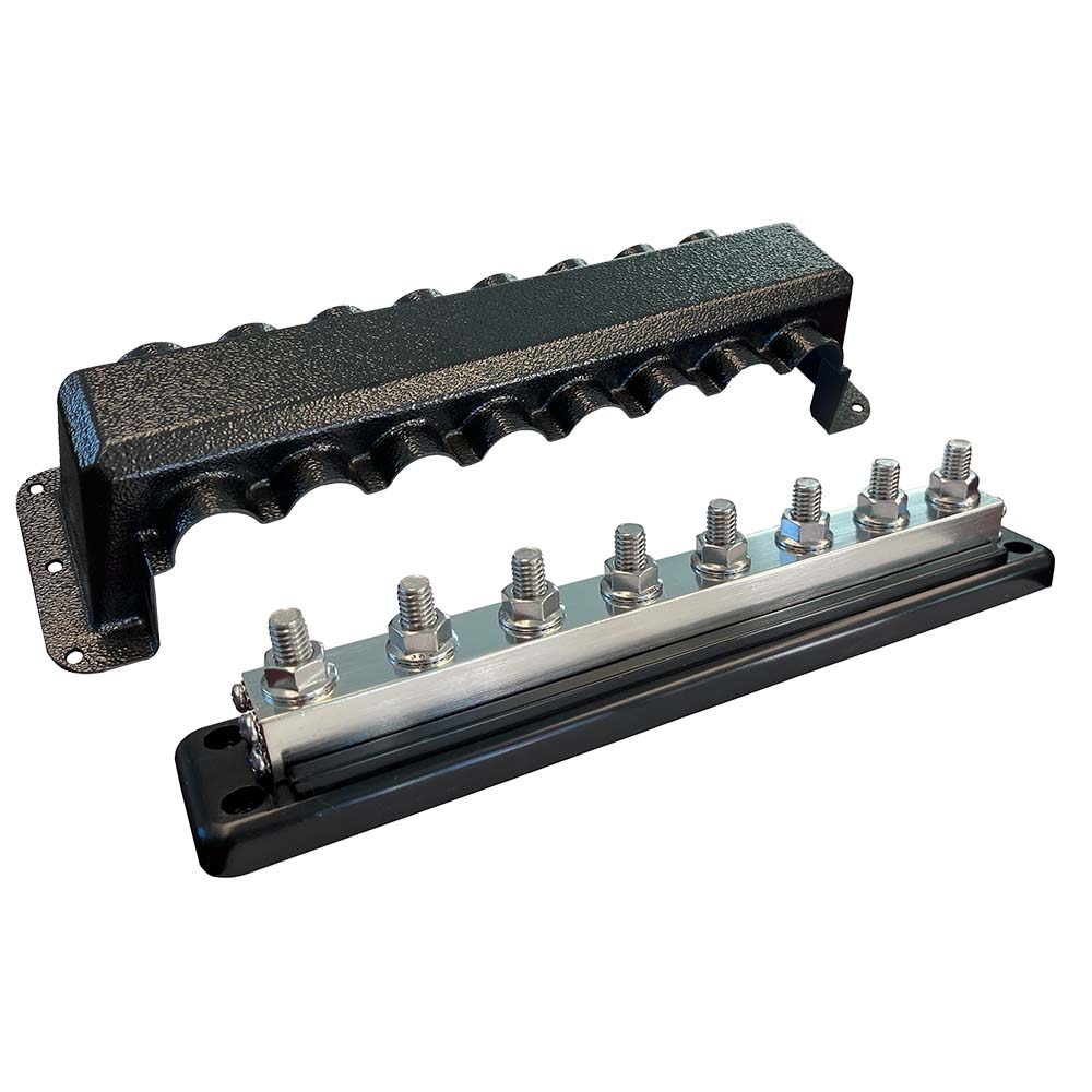 Victron Busbar 600A 8P  Cover 8X 3/8" Plus 8X M8 Terminals - Deckhand Marine Supply