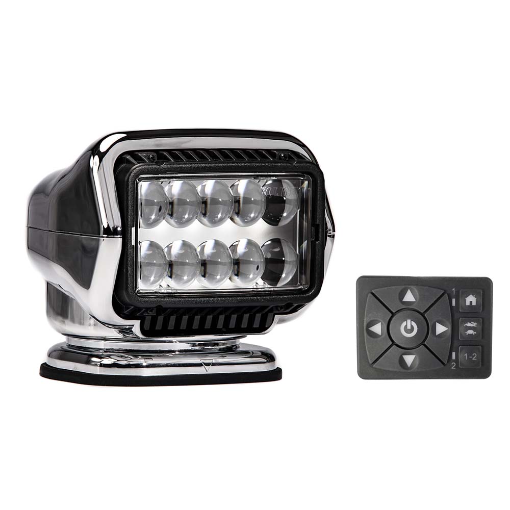 Golight Stryker ST Series Permanent Mount Chrome 12V LED w/Hard Wired Dash Mount Remote - Deckhand Marine Supply