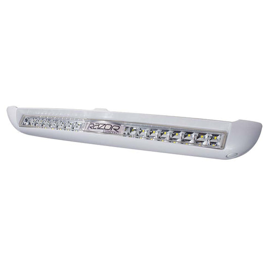Lumitec Razor Light Bar - Flood - White Housing w/Inverted Logo Flush Mount - Deckhand Marine Supply