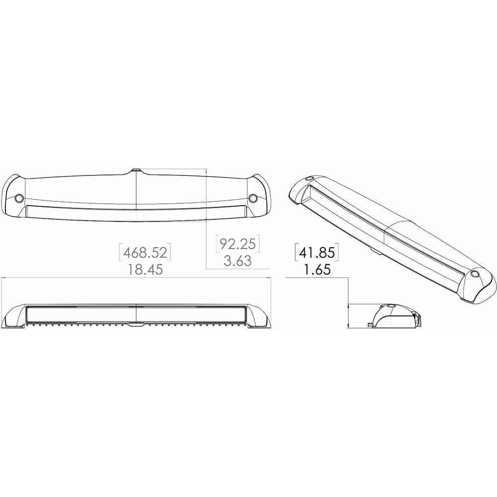 Lumitec Razor Light Bar - Spot - White Housing w/Inverted Logo Flush Mount - Deckhand Marine Supply