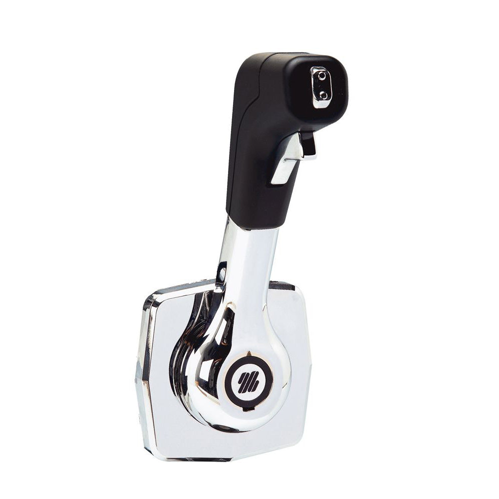 Uflex Single Lever Side Mount Control - Black/Chrome - Deckhand Marine Supply