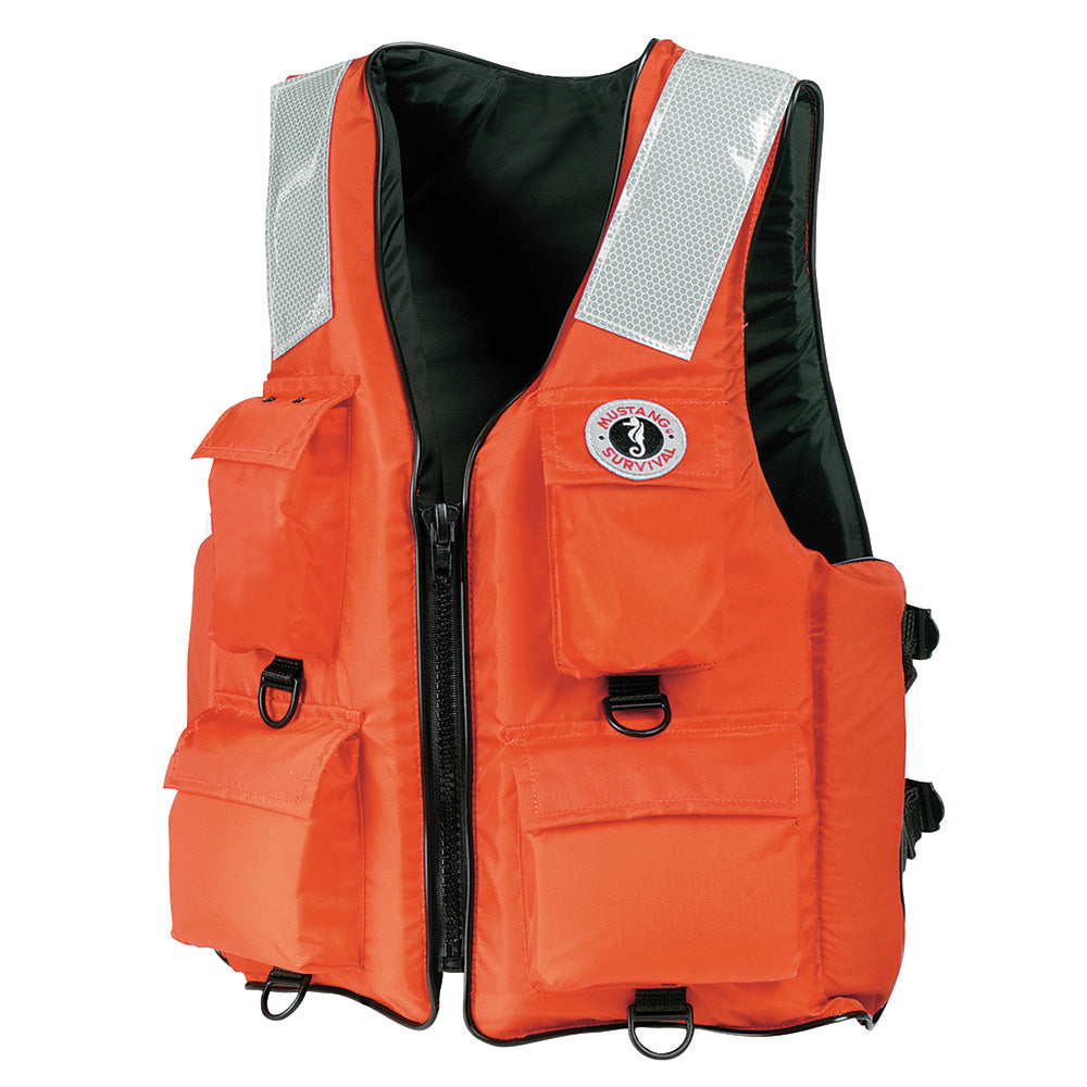 Mustang 4-Pocket Flotation Vest - Orange - Medium - Deckhand Marine Supply