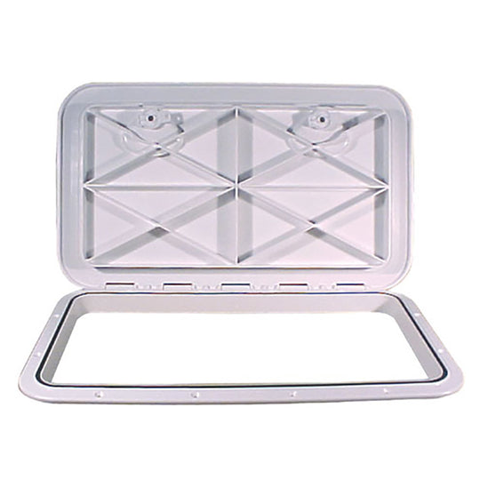 Beckson 14" x 24" Flush Hatch White - ASA Material - Acrylonitrile Styrene Acrylate - Deckhand Marine Supply