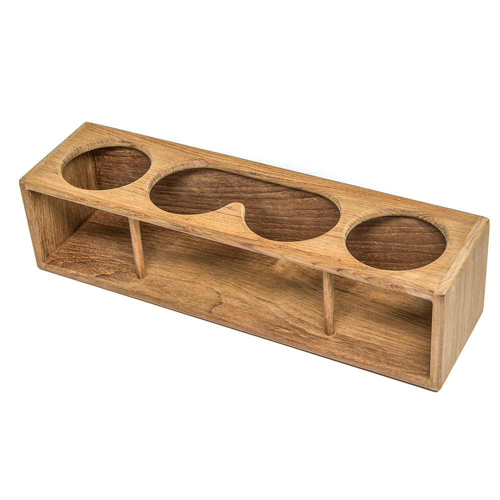 Whitecap Four Drink/Binocular Rack - Teak - Deckhand Marine Supply