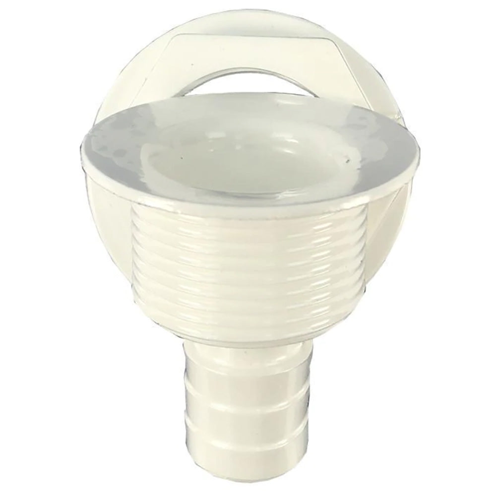 T-H Marine Straight Barbed All-Purpose Drain - White - Deckhand Marine Supply