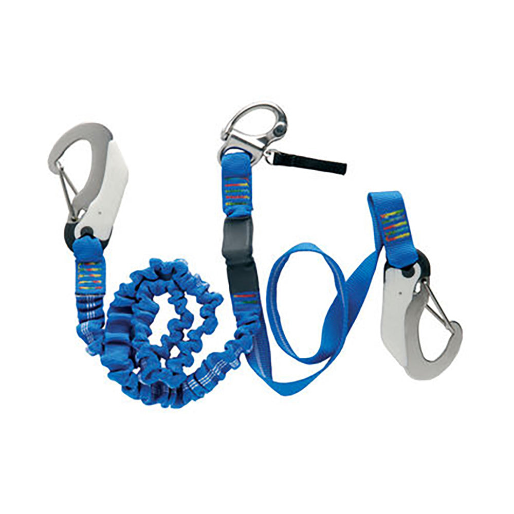 Wichard Double Releasable Elastic Tether Fixed Line w/3 Hooks - Deckhand Marine Supply