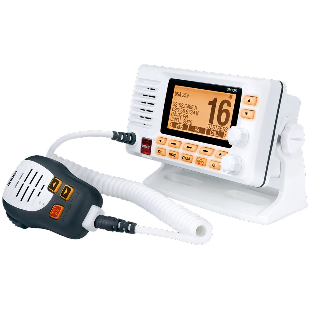 Uniden UM725 Fixed Mount Marine VHF Radio w/GPS - White - Deckhand Marine Supply