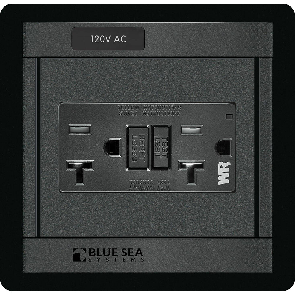 Blue Sea 1499 - 360 Panel - 120V AC GFCI Dual Outlet - Deckhand Marine Supply