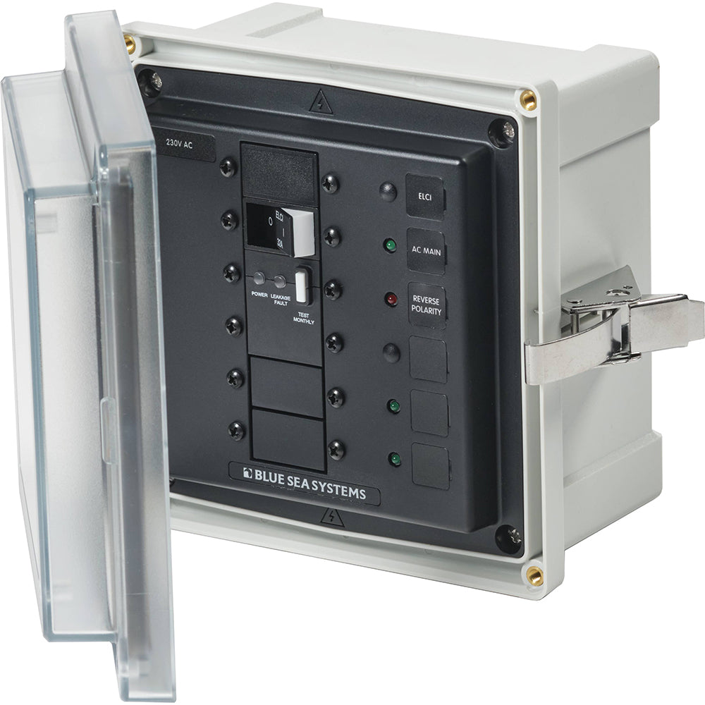 Blue Sea 3123 - SMS Panel Enclosure w/ELCI (32A)  3 Blanks - 230V AC - Deckhand Marine Supply