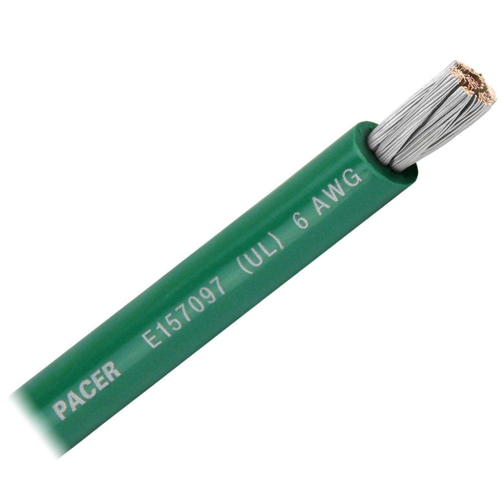 Pacer Green 6 AWG Battery Cable - Sold By The Foot - Deckhand Marine Supply