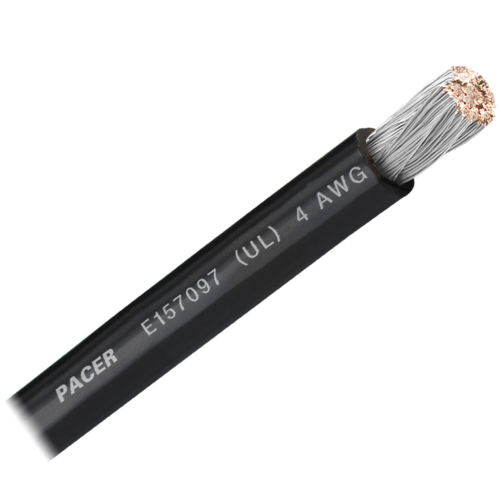 Pacer Black 4 AWG Battery Cable - Sold By The Foot - Deckhand Marine Supply