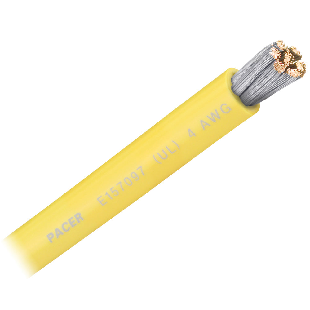 Pacer Yellow 4 AWG Battery Cable - Sold By The Foot - Deckhand Marine Supply