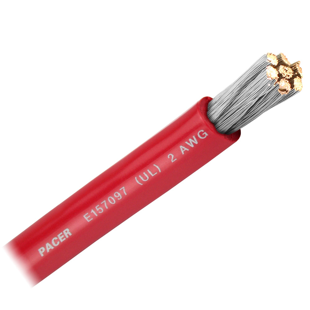 Pacer Red 2 AWG Battery Cable - Sold By The Foot - Deckhand Marine Supply