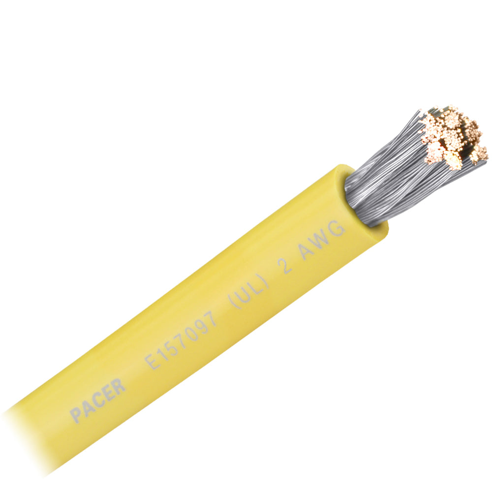Pacer Yellow 2 AWG Battery Cable - Sold By The Foot - Deckhand Marine Supply