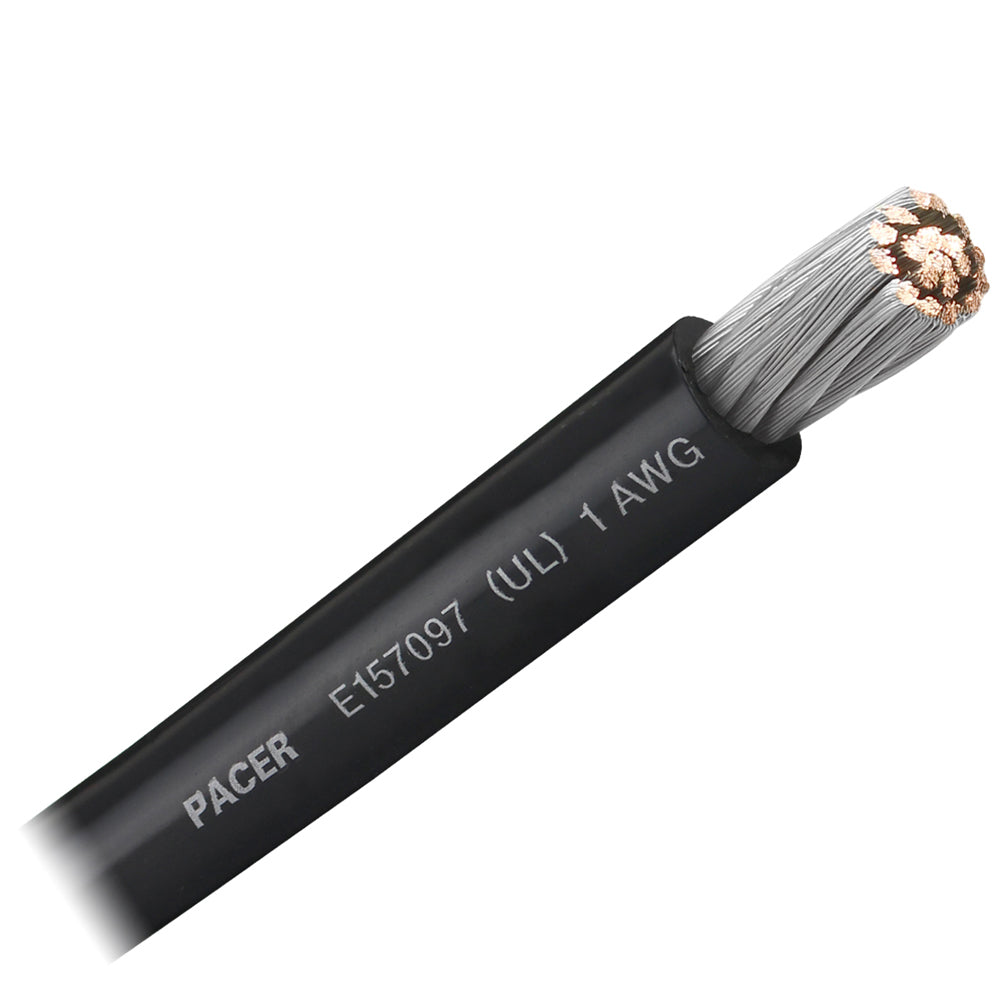 Pacer Black 1 AWG Battery Cable - Sold By The Foot - Deckhand Marine Supply