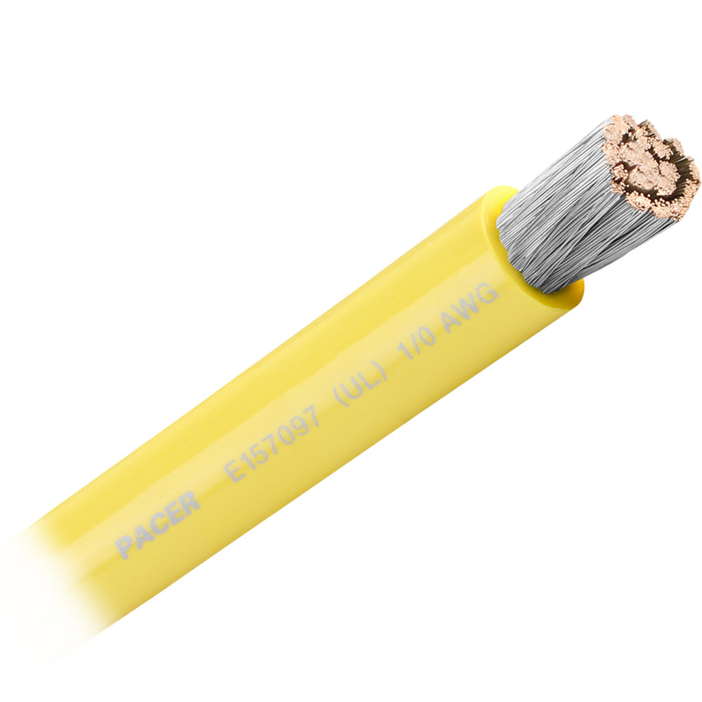 Pacer Yellow 1/0 AWG Battery Cable - Sold By The Foot - Deckhand Marine Supply
