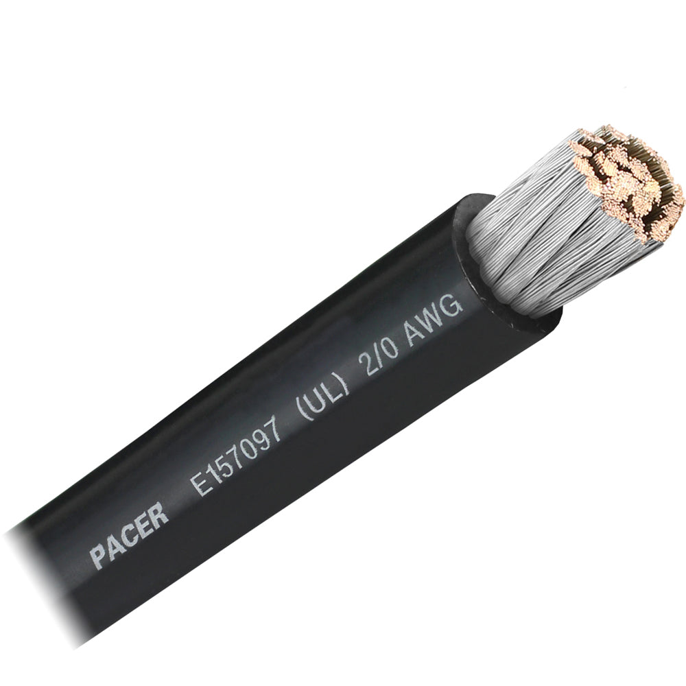 Pacer Black 2/0 AWG Battery Cable - Sold By The Foot - Deckhand Marine Supply