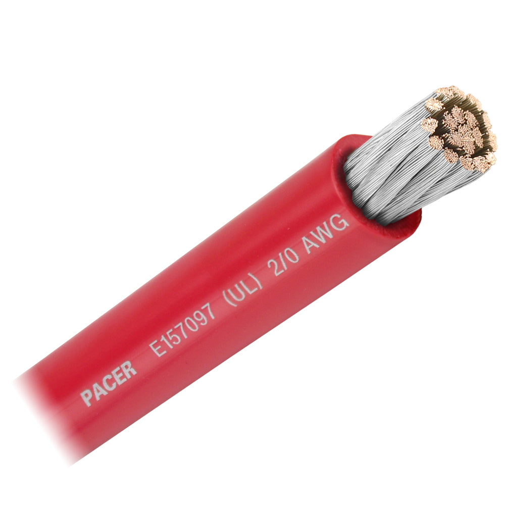 Pacer Red 2/0 AWG Battery Cable - Sold By The Foot - Deckhand Marine Supply