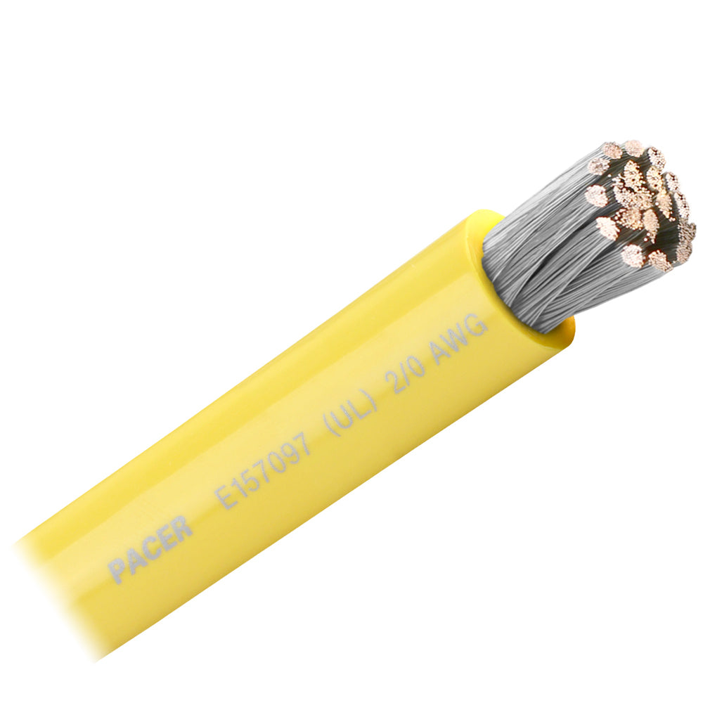 Pacer Yellow 2/0 AWG Battery Cable - Sold By The Foot - Deckhand Marine Supply