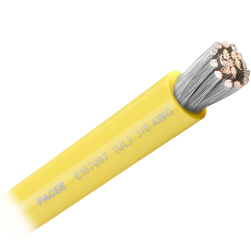 Pacer Yellow 3/0 AWG Battery Cable - Sold By The Foot - Deckhand Marine Supply