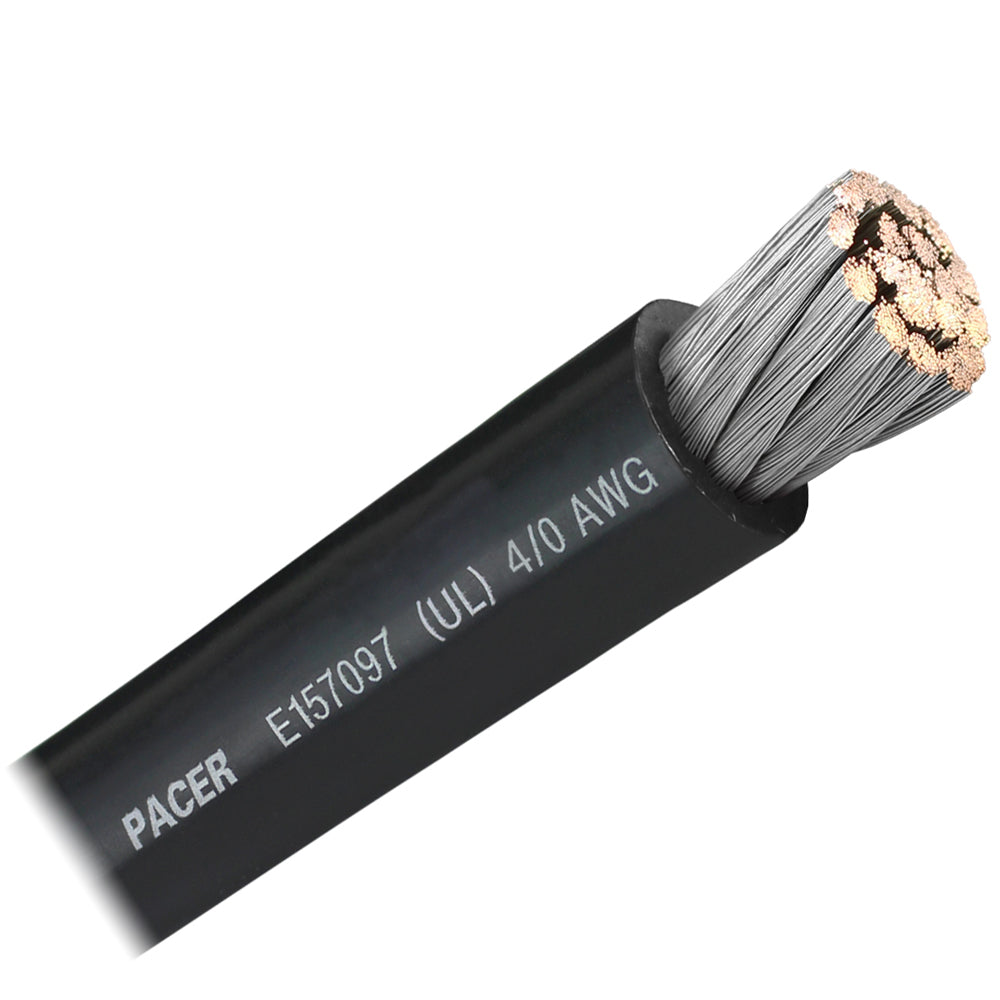 Pacer Black 4/0 AWG Battery Cable - Sold By The Foot - Deckhand Marine Supply