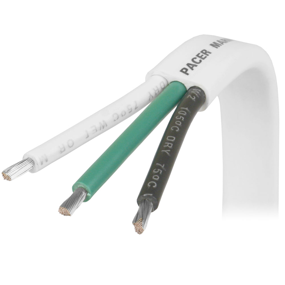 Pacer 14/3 AWG Triplex Cable - Black/Green/White - 250 - Deckhand Marine Supply