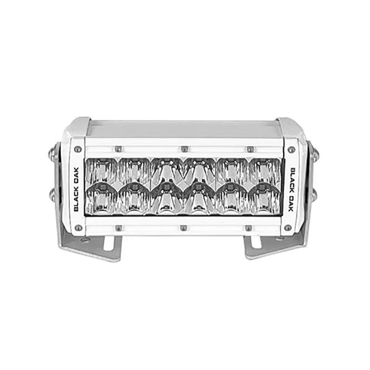 Black Oak Pro Series 3.0 Double Row 6" LED Light Bar - Combo Optics - White Housing - Deckhand Marine Supply