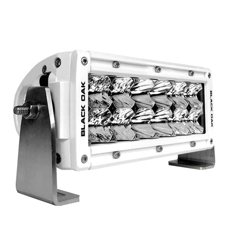 Black Oak Pro Series 3.0 Double Row 6" LED Light Bar - Combo Optics - White Housing - Deckhand Marine Supply