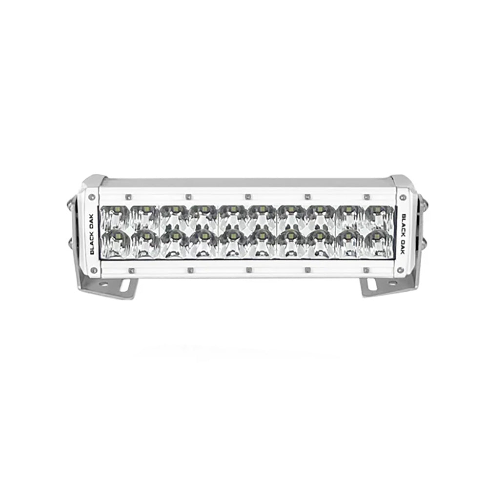 Black Oak Pro Series 3.0 Double Row 10" LED Light Bar - Combo Optics - White Housing - Deckhand Marine Supply