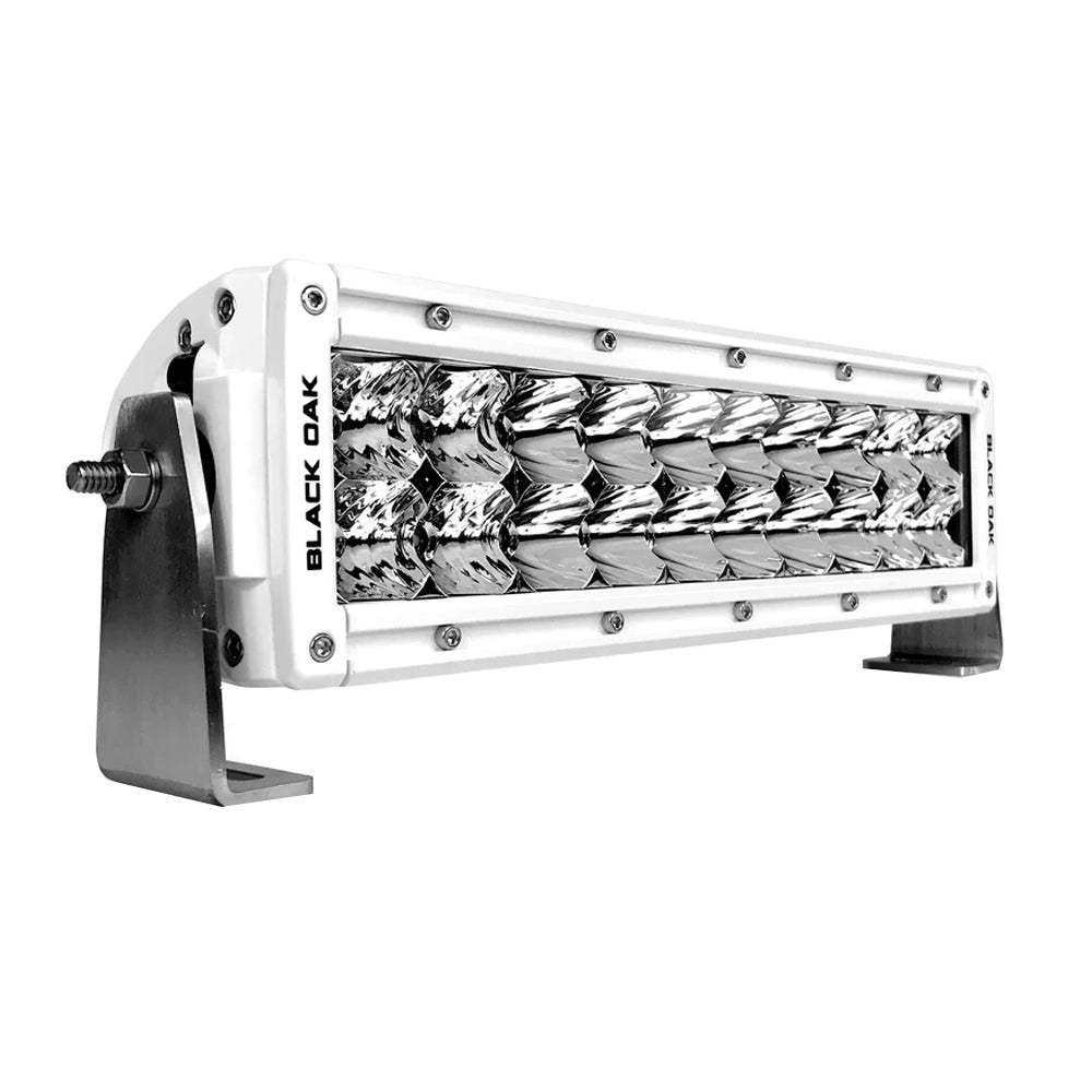 Black Oak Pro Series 3.0 Double Row 10" LED Light Bar - Combo Optics - White Housing - Deckhand Marine Supply