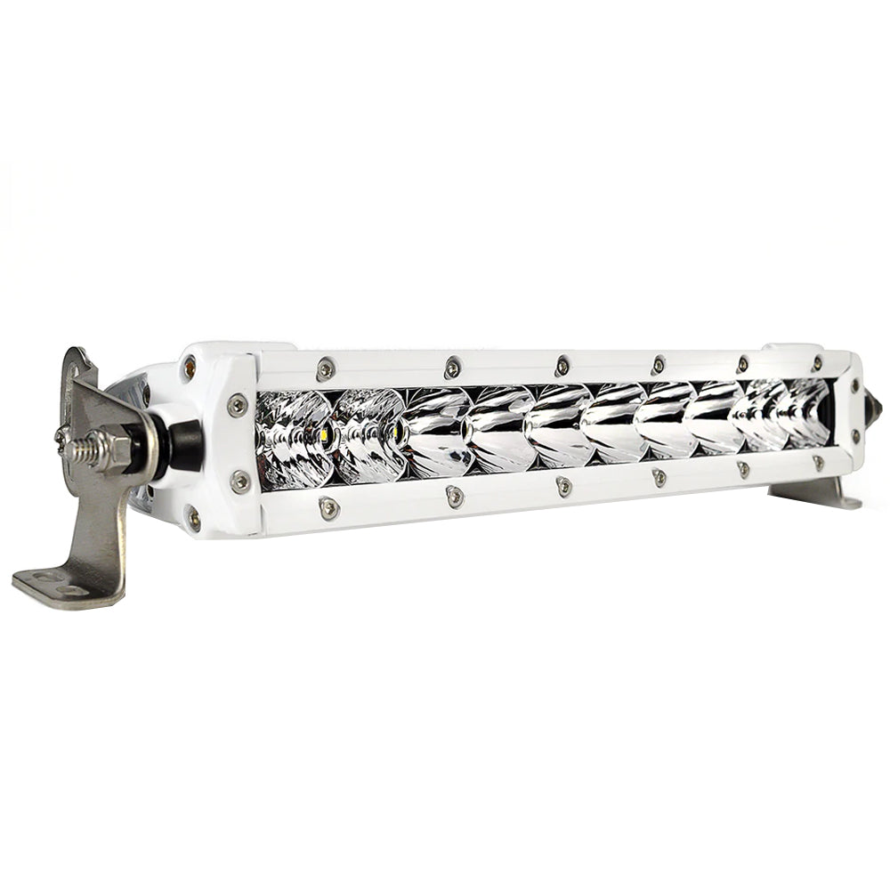 Black Oak Pro Series 3.0 Single Row 10" LED Light Bar - Combo Optics - White Housing - Deckhand Marine Supply