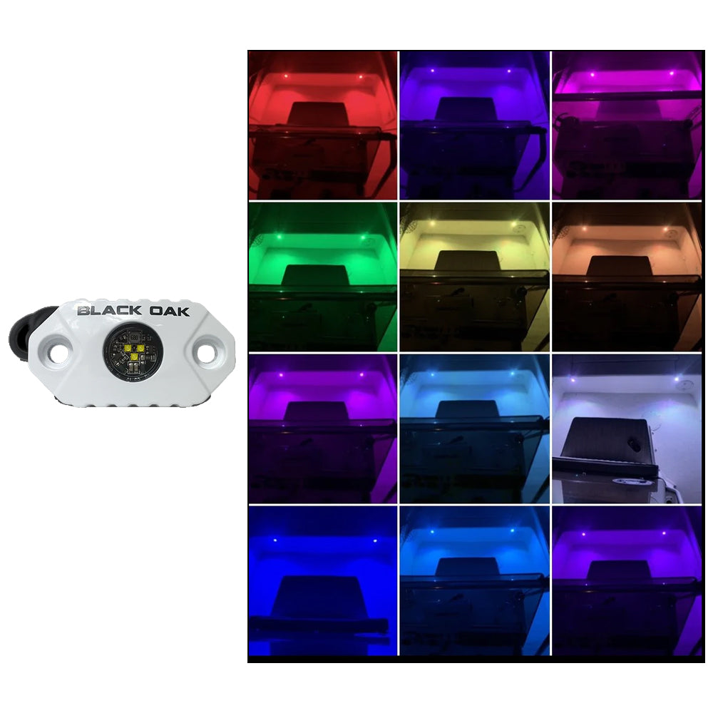 Black Oak Rock Accent Light - RGB - White Housing - Deckhand Marine Supply