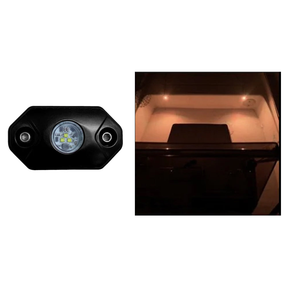 Black Oak Rock Accent Light - Amber - Black Housing - Deckhand Marine Supply