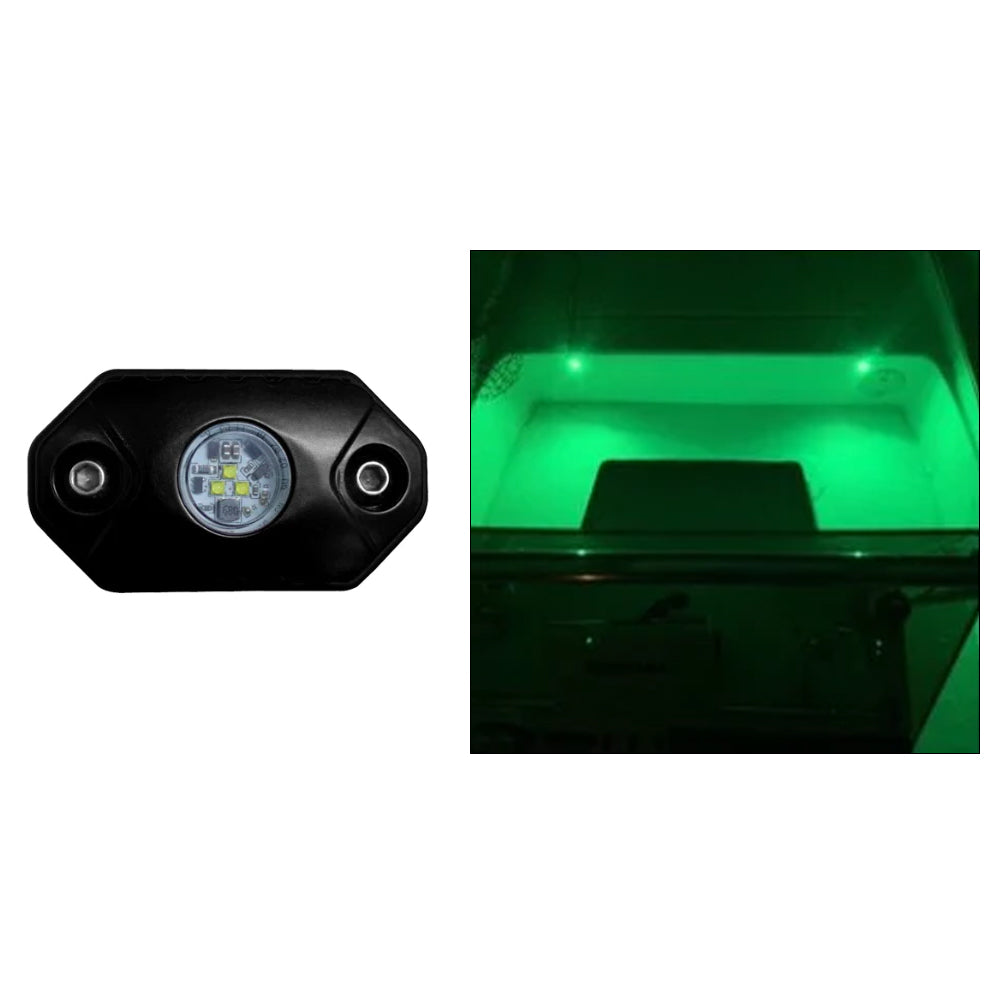 Black Oak Rock Accent Light - Green - Black Housing - Deckhand Marine Supply