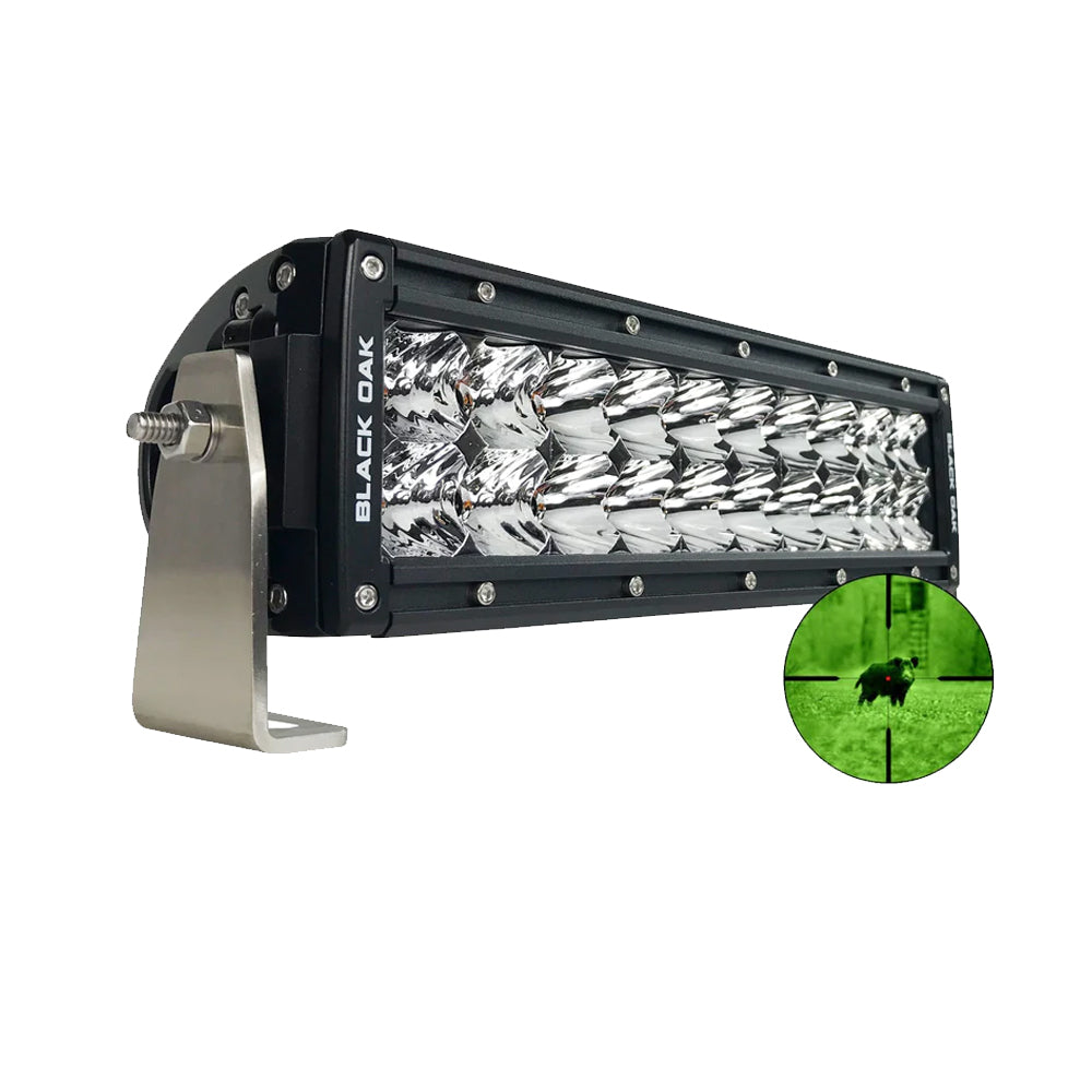 Black Oak Pro Series 3.0 10" 850nm Infrared Double Row LED Light Bar - Combo Optics - Black Housing - Deckhand Marine Supply