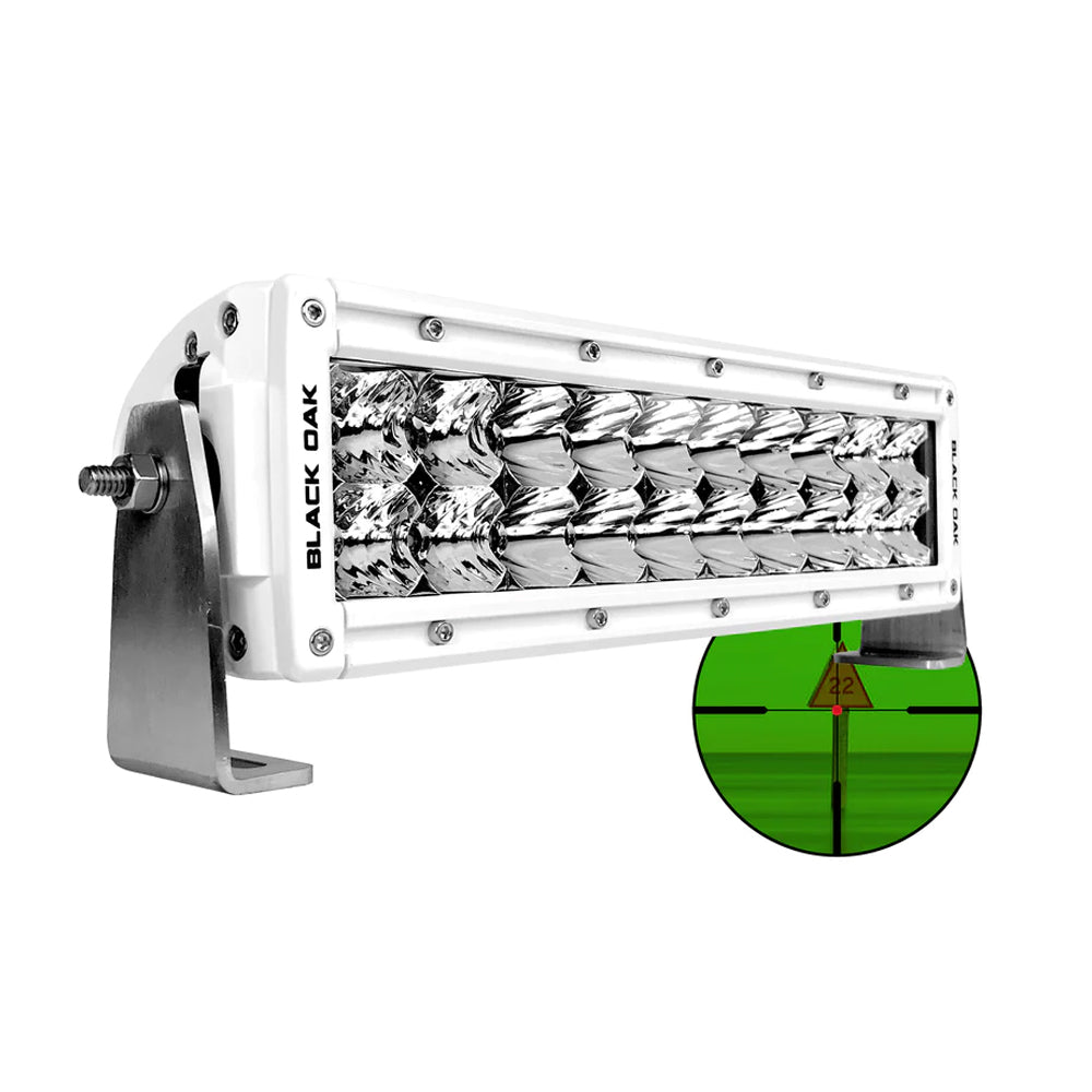 Black Oak Pro Series 3.0 10" 850nm Infrared Marine LED Double Row Light Bar - Combo Optics - White Housing - Deckhand Marine Supply