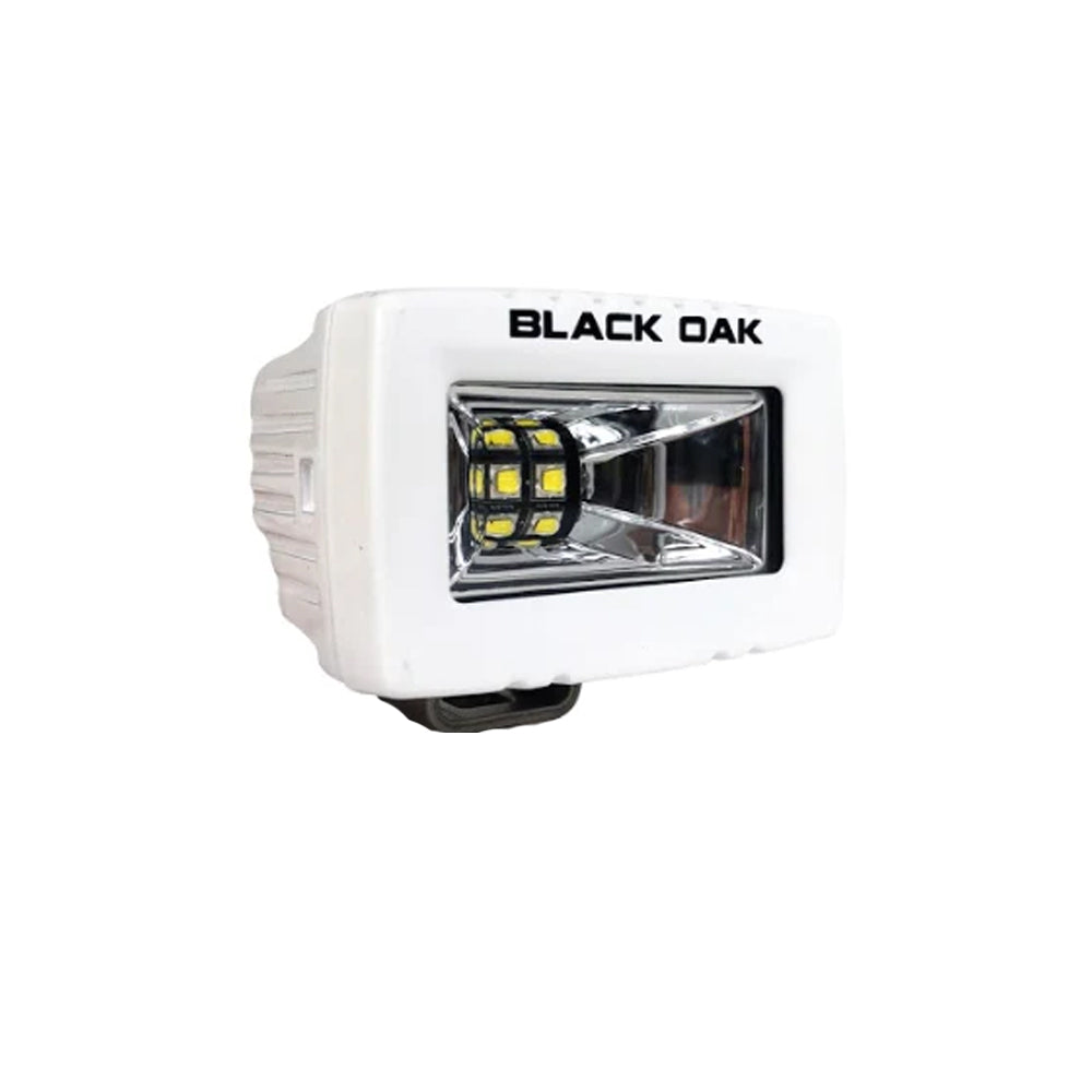 Black Oak 2" Marine Spreader Light - Scene Optics - White Housing - Pro Series 3.0 - Deckhand Marine Supply