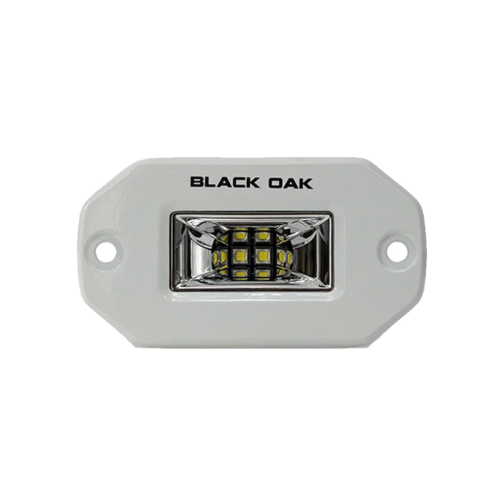Black Oak 2" Marine Flush Mount Spreader Light - White Housing - Pro Series 3.0 - Deckhand Marine Supply