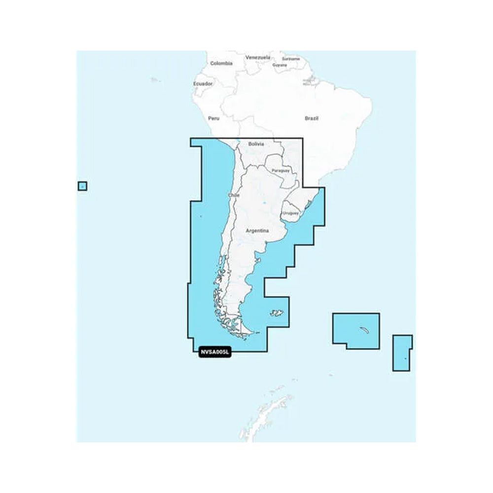 Garmin Navionics Vision+ NVSA005L - Chile, Argentina  Easter Island - Marine Charts - Deckhand Marine Supply