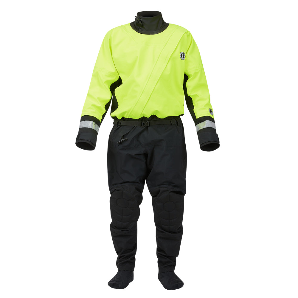 Mustang MSD576 Water Rescue Dry Suit - Fluorescent Yellow Green-Black - XL - Deckhand Marine Supply